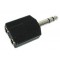 Adaptateur Jack mâle stéréo 6,35 / Jack femelle stéréo 6,35 double ECO