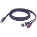 AVLS : 07.Cable audio & light cordon modulation 6 m : 1 x Jack mâle stéréo 3,5 / 2 x Rca mâle 