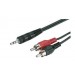 AVLS : 07.Cable audio & light cordon modulation 10 m : 1 x Jack mâle stéréo 3,5 / 2 x Rca mâle