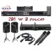 AVLS PACK 7 KARAOKE 280W 2 Enceinte 8 pouces 140 w + 2 micros HF 2,4 Ghz