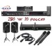 AVLS PACK 8 KARAOKE 280W 2 Enceinte 10 pouces 140 w + 2 micros HF 2,4 Ghz