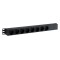 Panel rack 19 pouces avec 2x8 prises PC 10-16 amp&egrave;res arri&egrave;re/avant