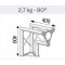 ASD 23 Structure alu triangulaire 250 mm angle 90&deg;