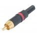 AVLS Fiche RCA m&acirc;le m&eacute;tal dor&eacute;e rouge